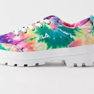 NWOT/B Urban Outfitters Fila Theme Low Tie-Dye Sneakers